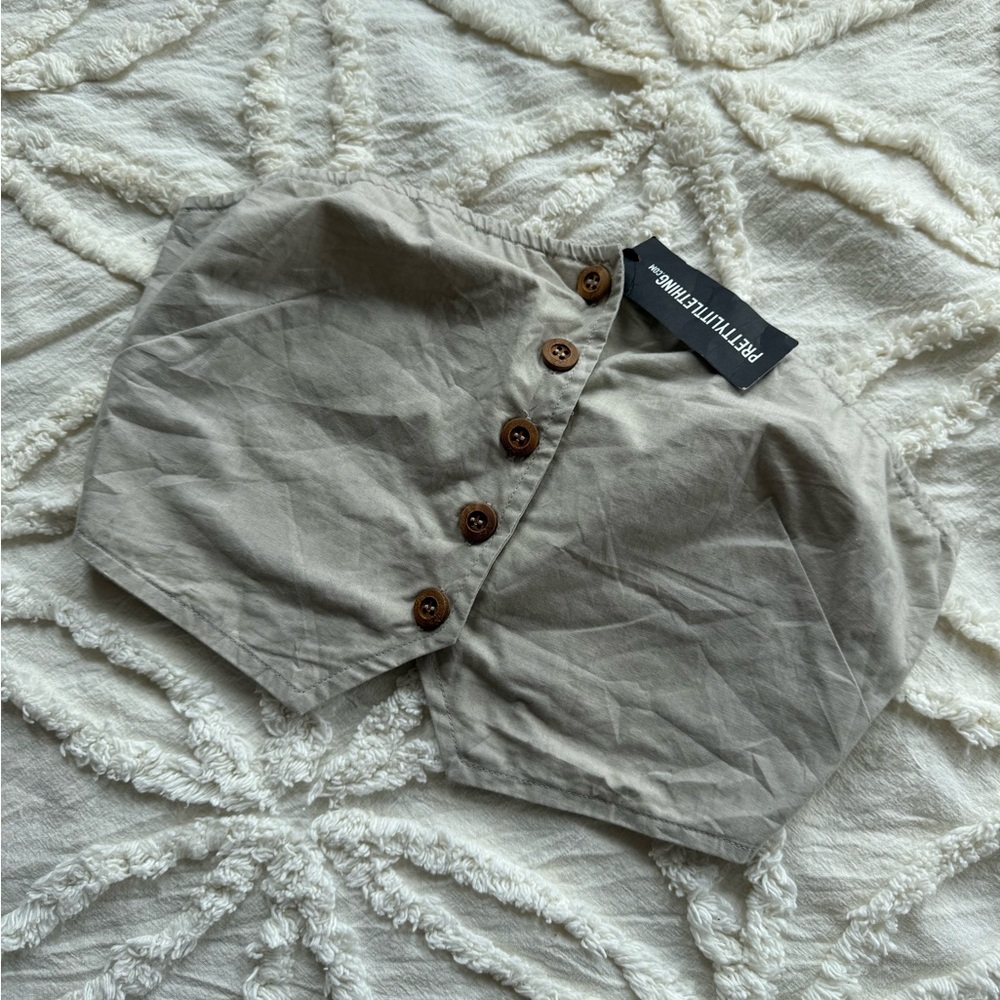 PrettyLittleThing Taupe Strapless Top